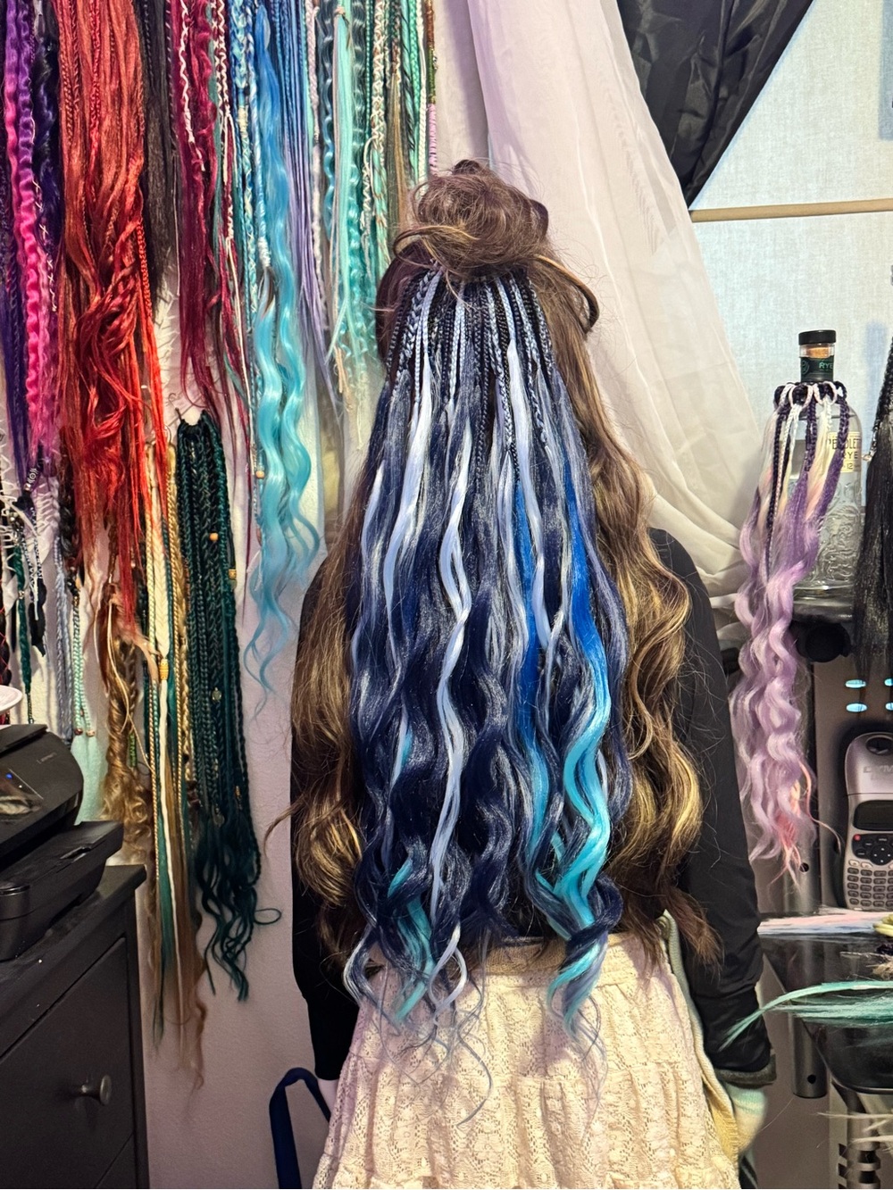 Blue Ombre Braided hair tie Hair Extensions – Women Hair